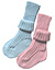 Rosa og lyseblå, tykke sokker