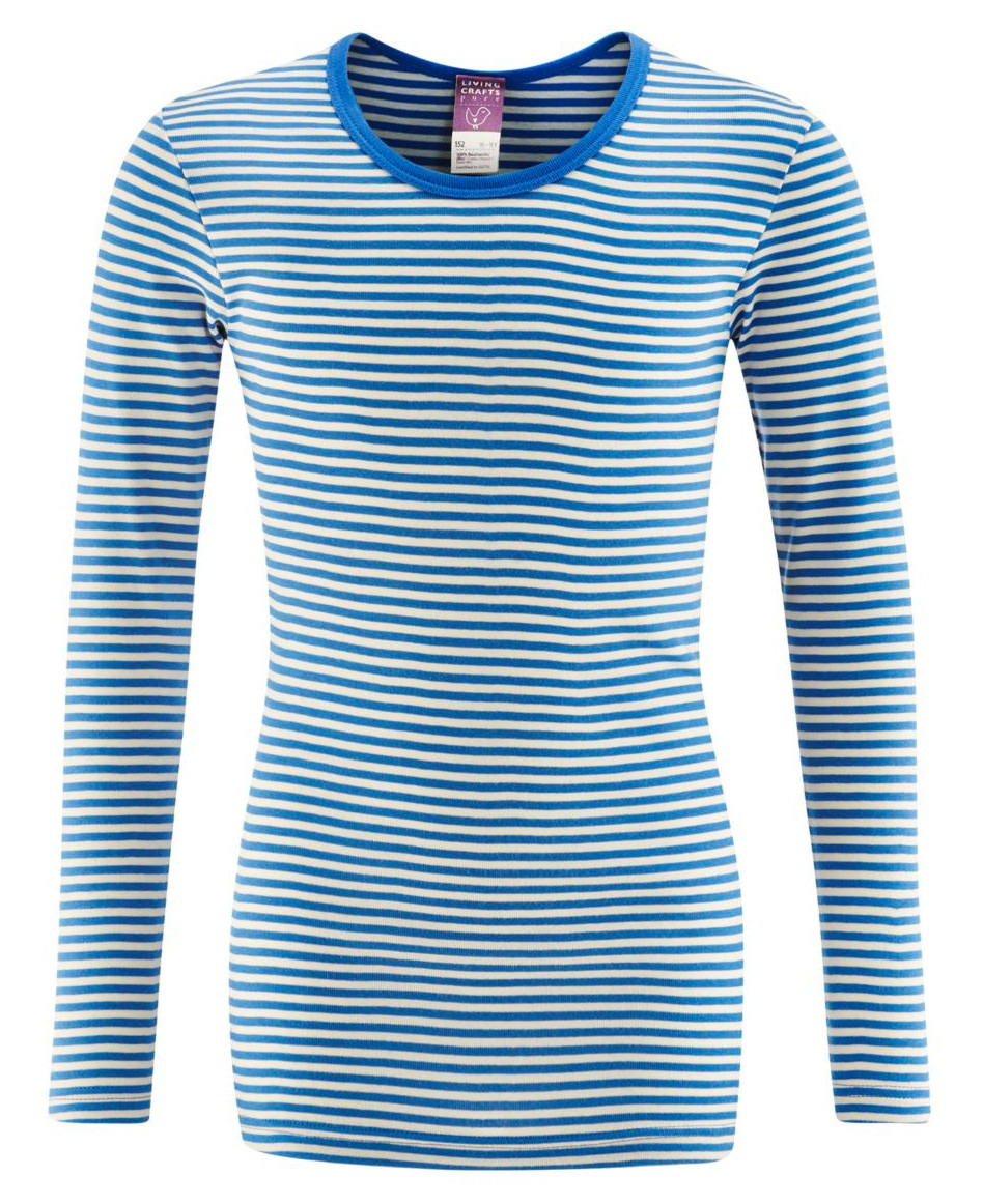 Langermet trøye (Finr.) Blå striper - 25036