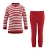 Todelt pyjamas (Interlock) Rødstripet overdel og rød bukse