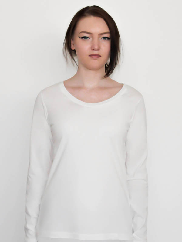 Genser, dame (Jersey) Naturhvit